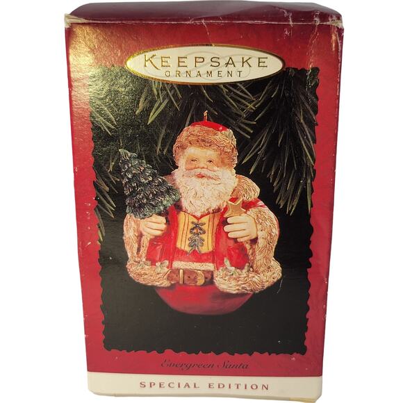 1996 Hallmark Keepsake Evergreen Santa Ornament Special Edition - Picture 9 of 13